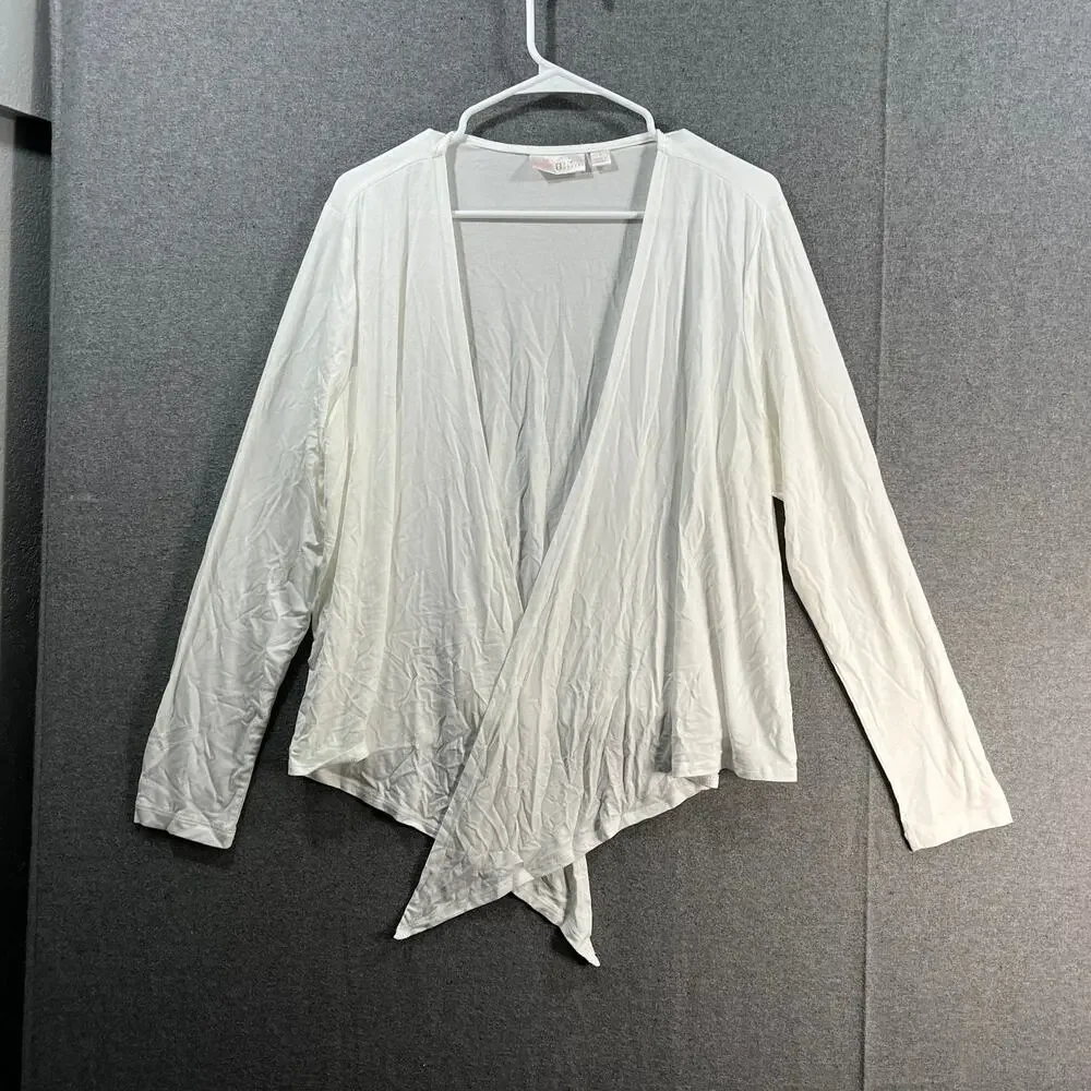 Belle by Kim Gravel Rayon Spandex Shrug White Size Small